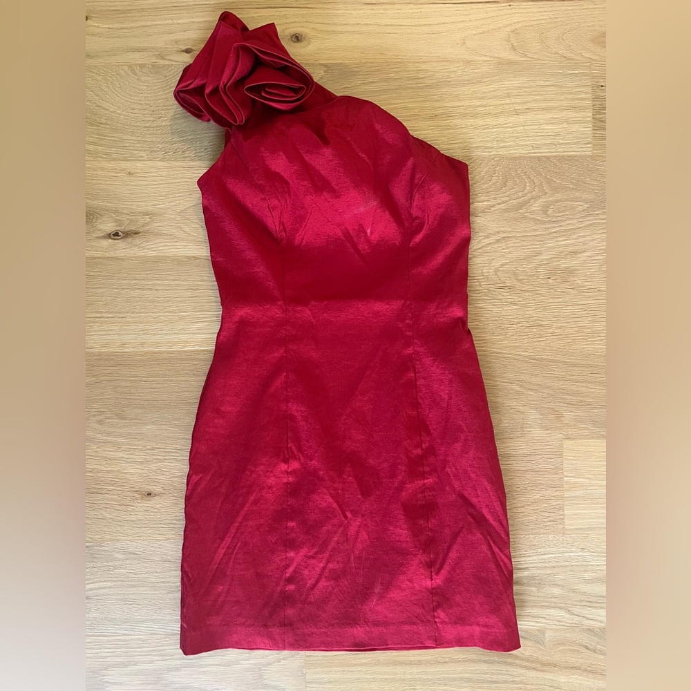 Jessica McClintock One-Shoulder Mini Dress, size: 6